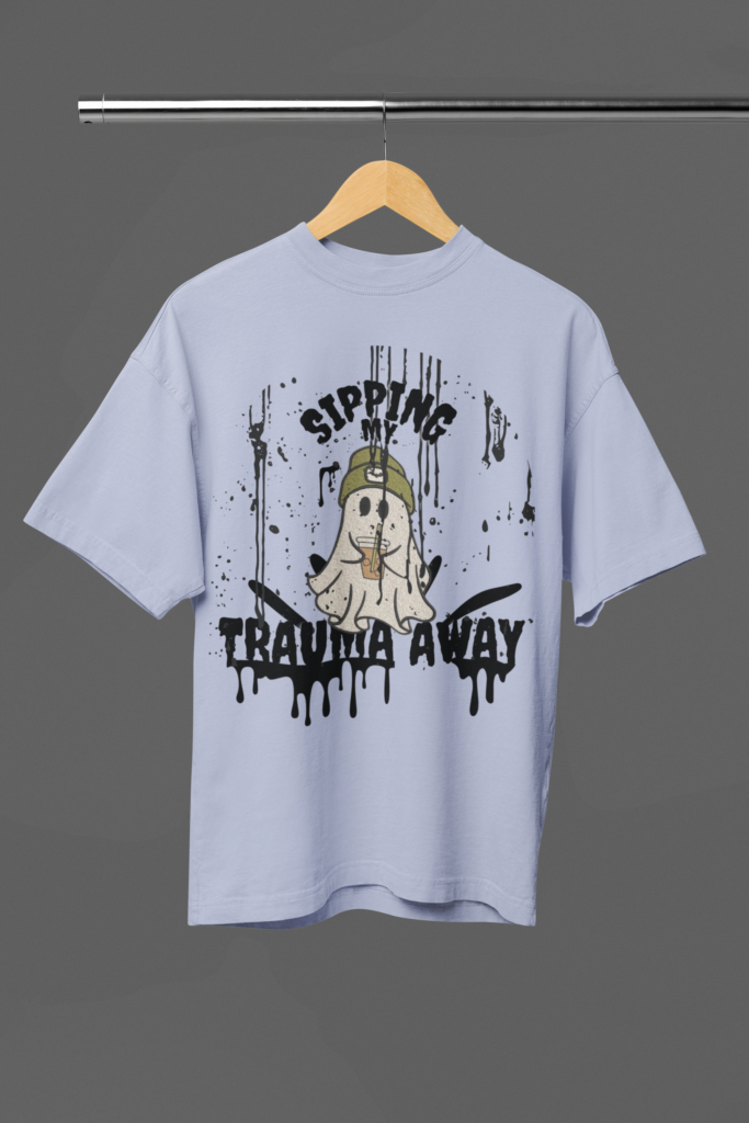mockup of an oversized t shirt placed on a wooden hanger m38914 8