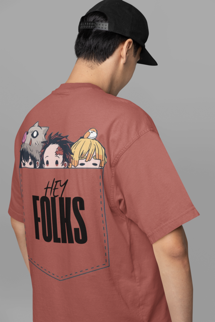 back view mockup of a man wearing an oversized t shirt in a studio m38929 2 4