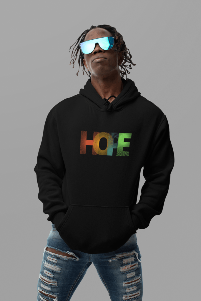 hoodie mockup of a man with cool locs m10777