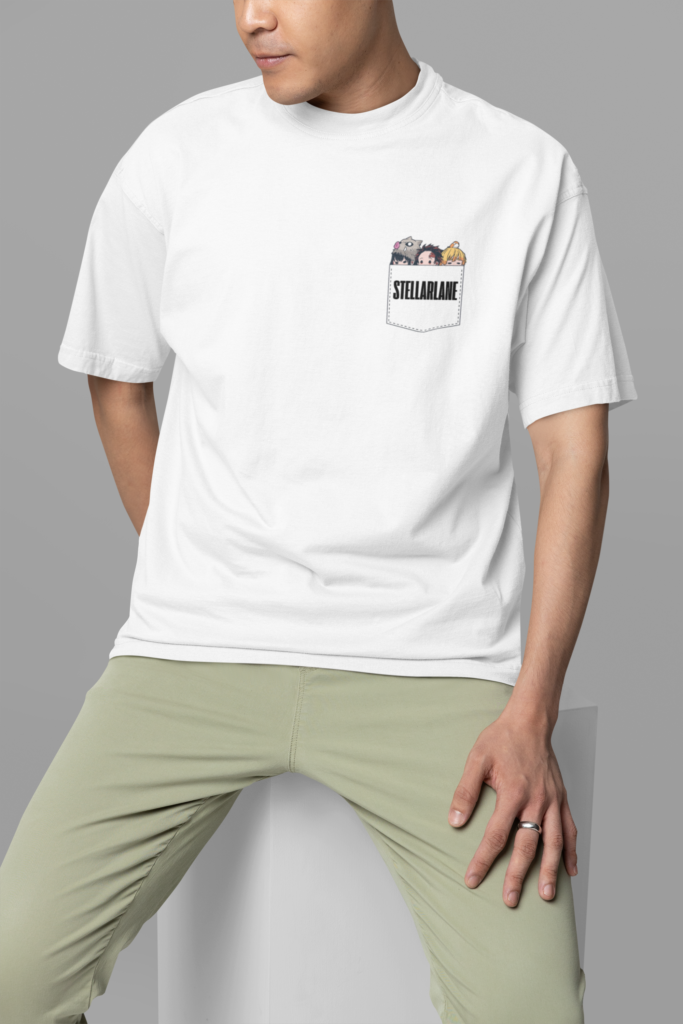 mockup featuring a man wearing an oversized round neck tee in a studio m38923 11
