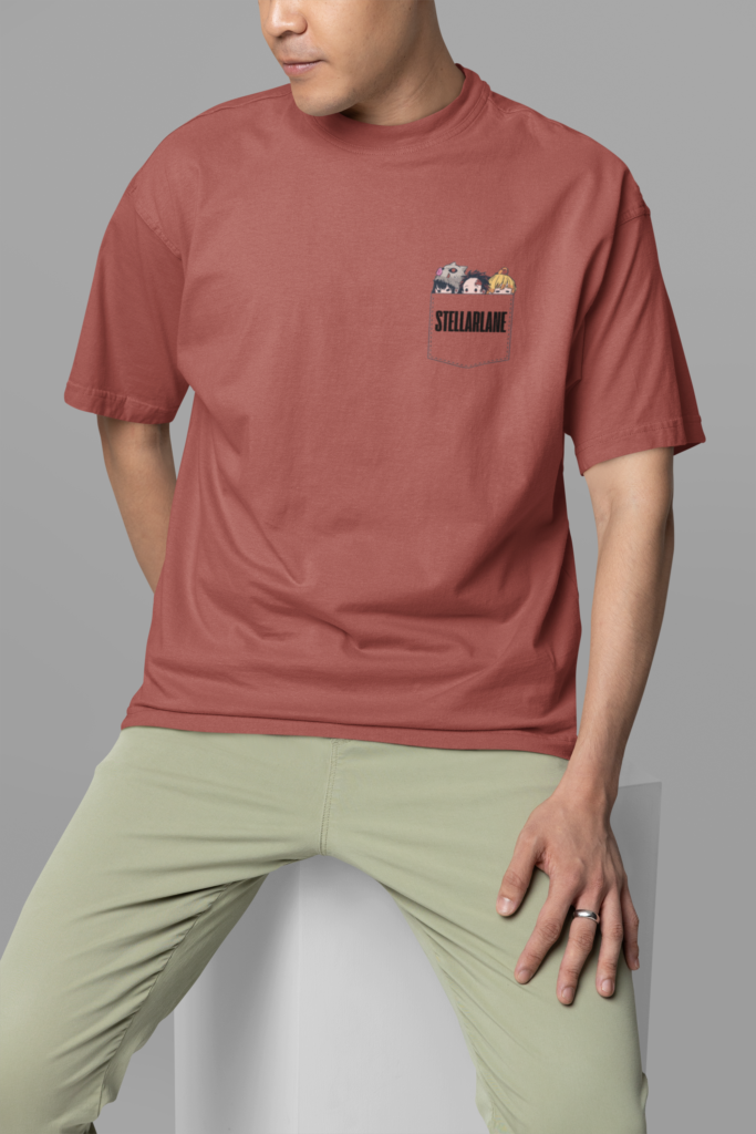 mockup featuring a man wearing an oversized round neck tee in a studio m38923 3 3