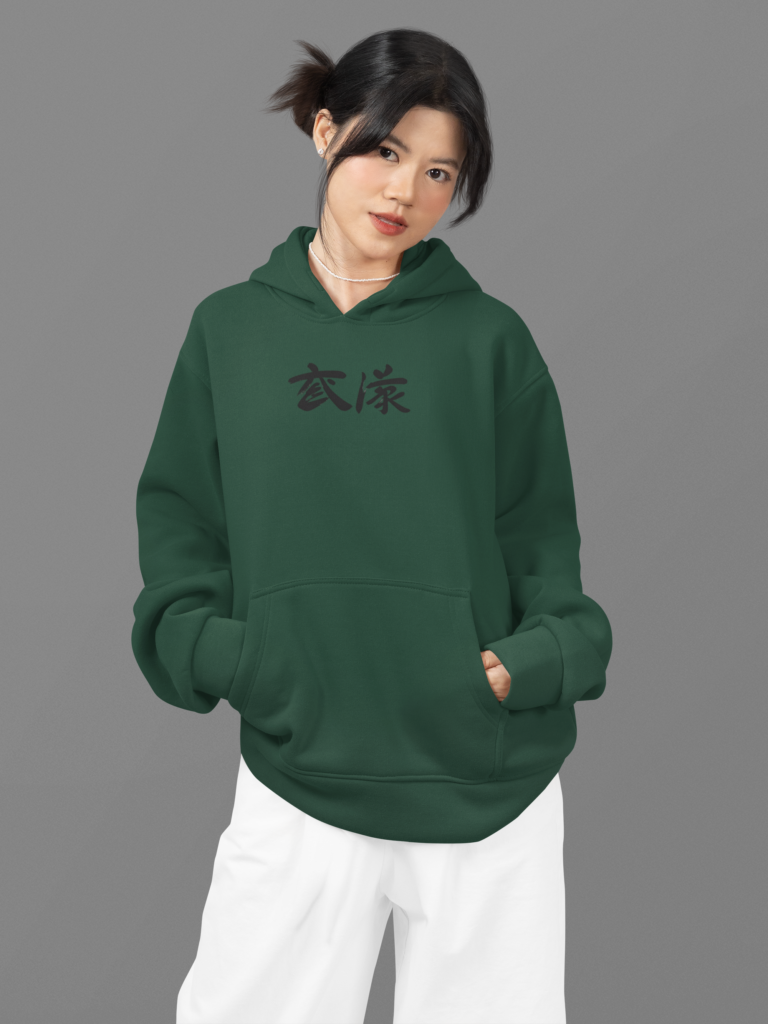 mockup of a teenage girl wearing an oversized hoodie with customizable sleeves m51449 1