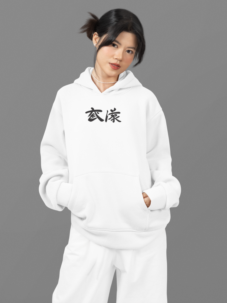 mockup of a teenage girl wearing an oversized hoodie with customizable sleeves m51449