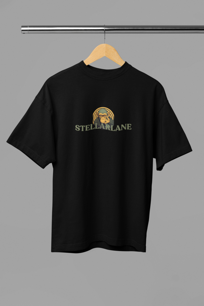 mockup of an oversized t shirt placed on a wooden hanger m38914 1 3