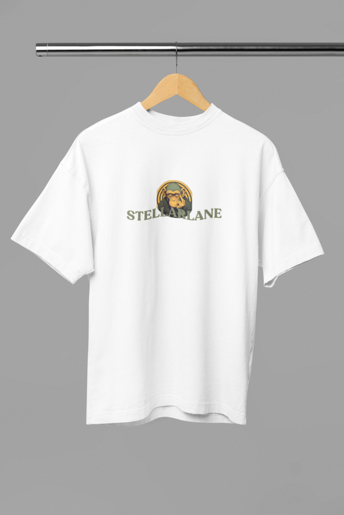 mockup of an oversized t shirt placed on a wooden hanger m38914 11