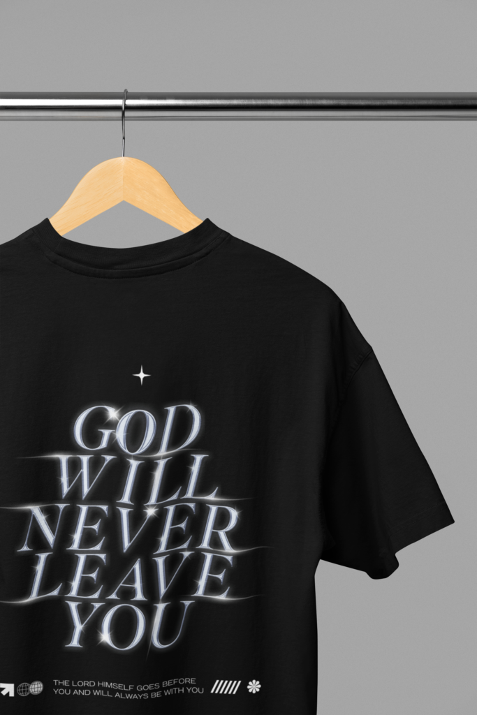 mockup of the back view of an oversized t shirt placed on a wooden hanger m38916 14