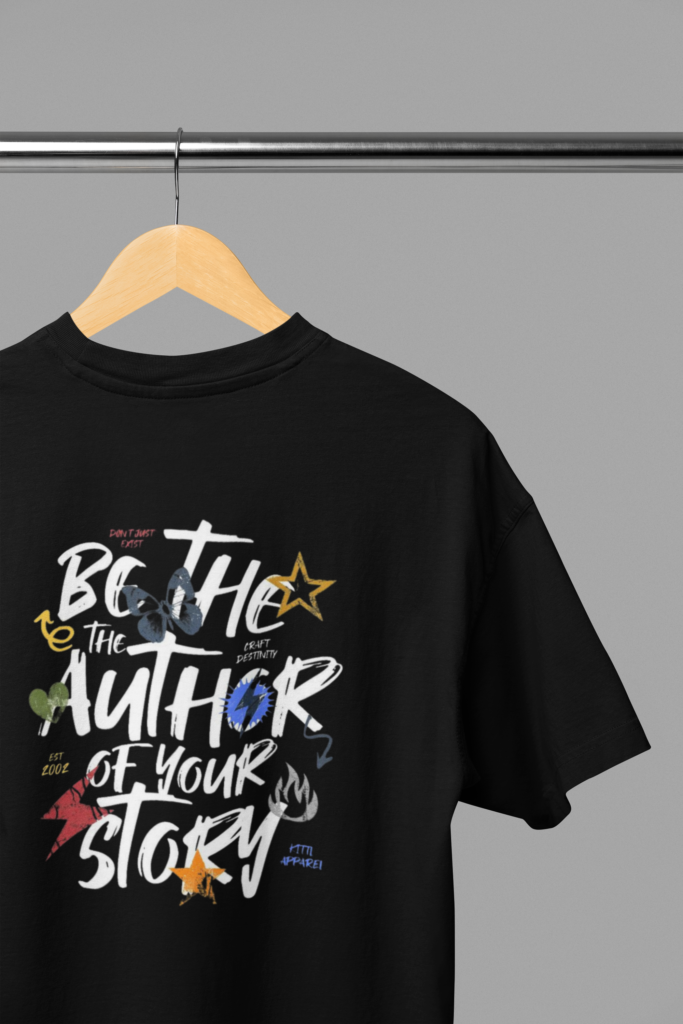 mockup of the back view of an oversized t shirt placed on a wooden hanger m38916 7
