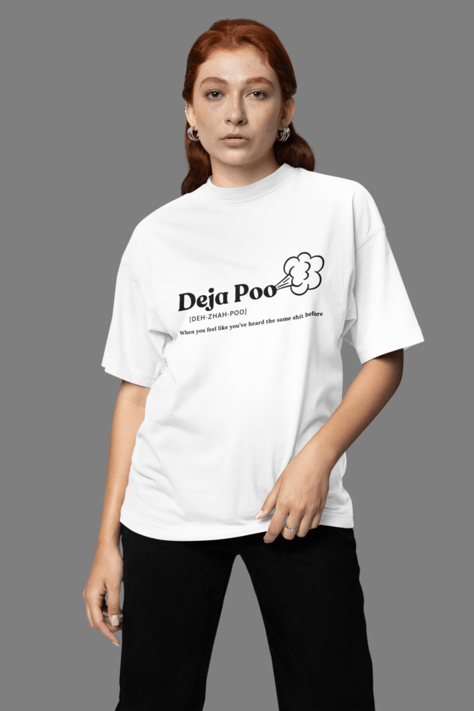 oversized crewneck t shirt mockup of a woman standing in a studio m38933