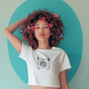 Meowtrix: Whitelink Crop Tee