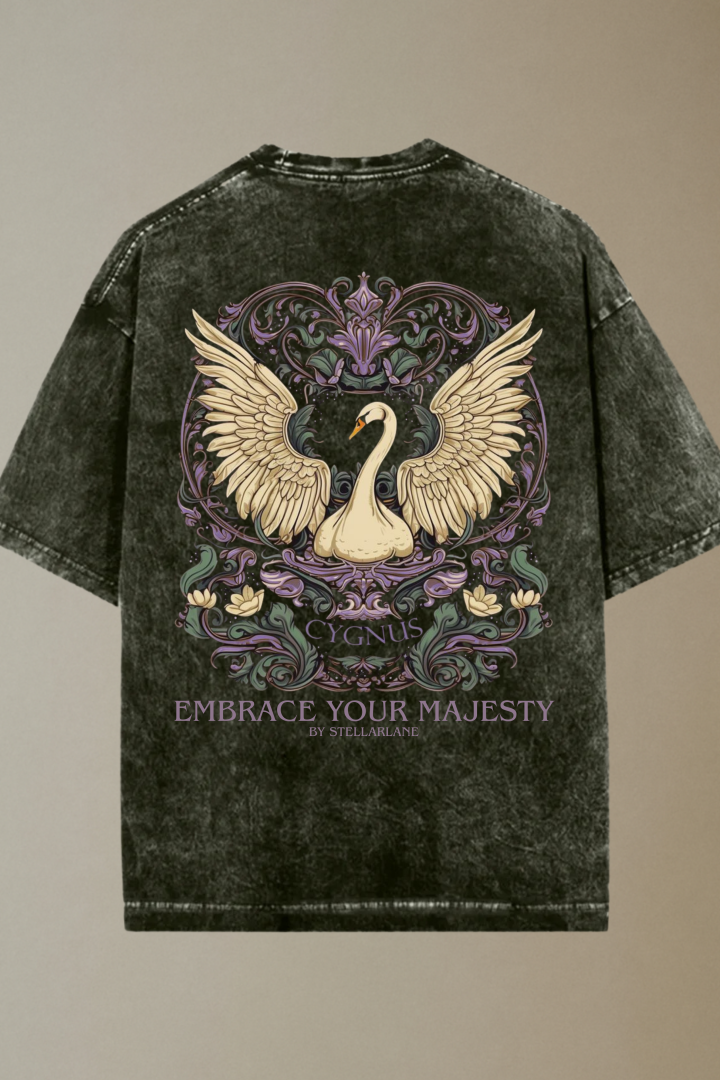 Cygnus Swan Acid Washed Oversized T-shirt