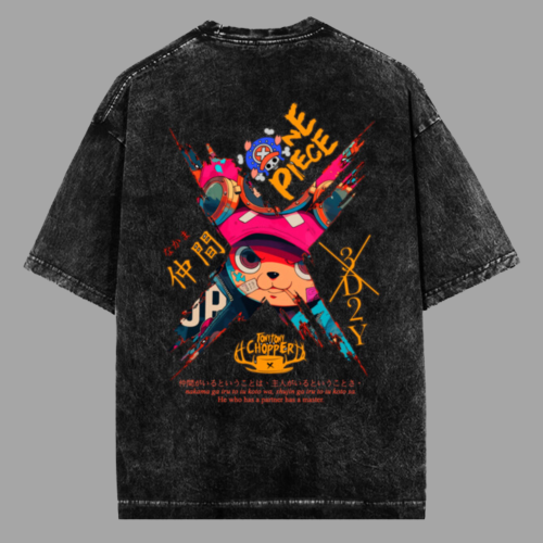 Anime Rebellion Acid Washed Oversized Tee