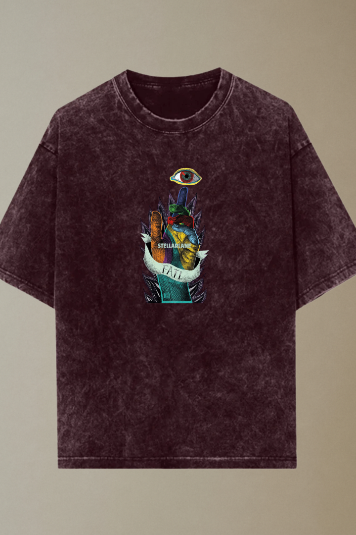 Third Eye Acid Washed Oversized T-shirt