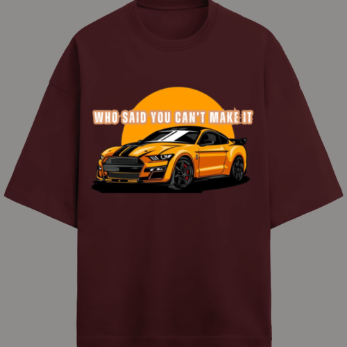 Sunset Racer Terry Oversized T-Shirt [Maroon]