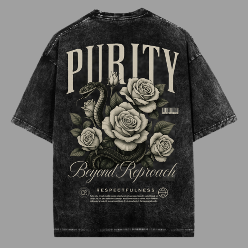 Serpent of Purity Acid Washed Oversized T-shirt
