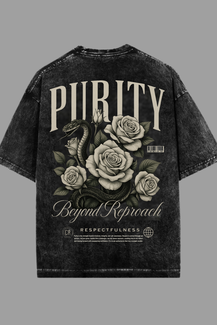 Serpent of Purity Acid Washed Oversized T-shirt