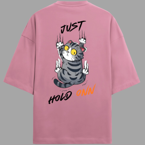 Just Hold On Meow Terry Oversized T-shirt