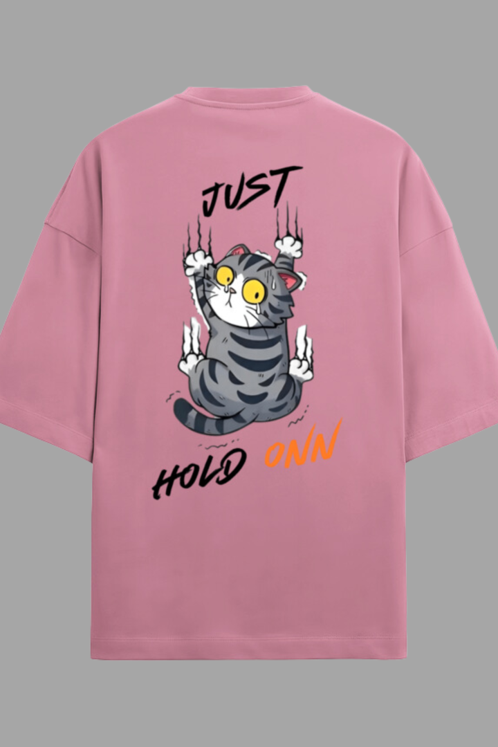 Just Hold On Meow Terry Oversized T-shirt