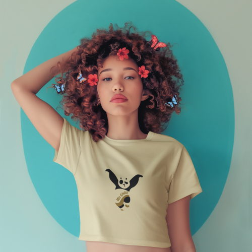 ‘No Chill’ Panda Crop Tee