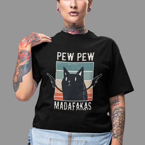 Gangster Cat Classic Oversized T-Shirt