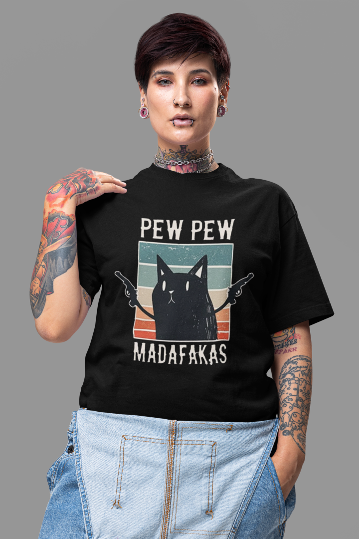 Gangster Cat Classic Oversized T-Shirt