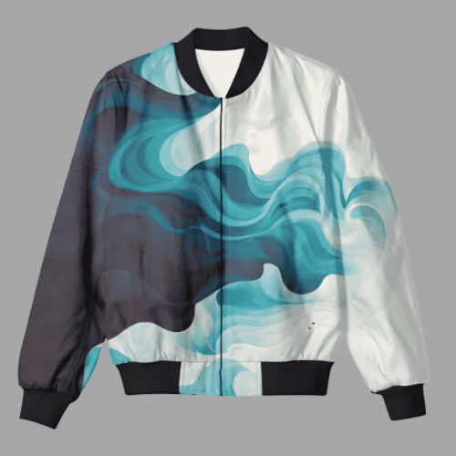 Aquatic Waveform Bomber Jacket