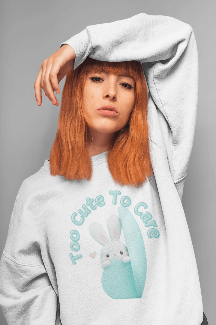 Too Cute To Care Oversized Sweatshirt