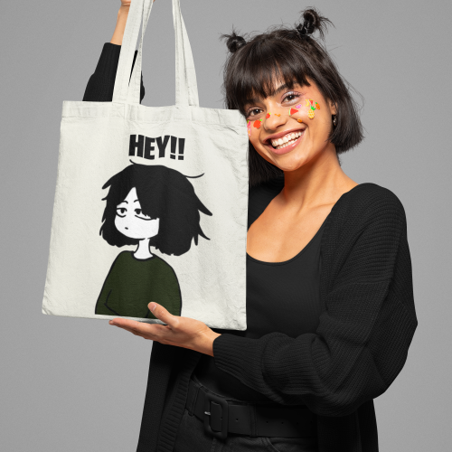 Hey! Girl Zipper Tote Bag