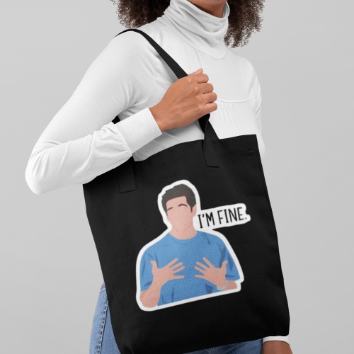 “I’m Fine” Zipper Tote Bag